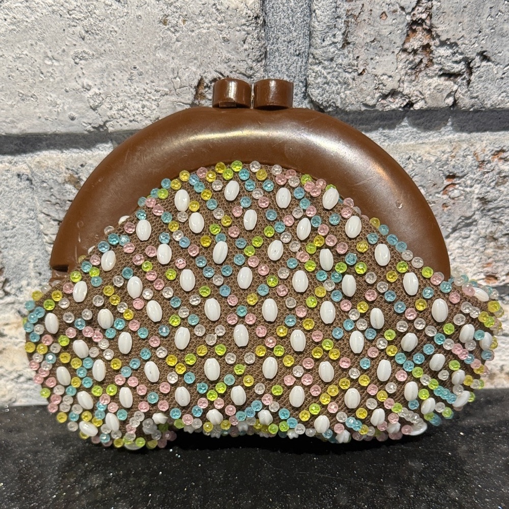 60s JEM Beaded Clutch with Pastel Accents - Picture 6 of 7